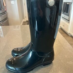 UGG Glossy Black Waterproof Boots